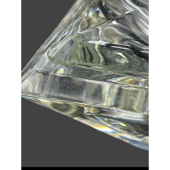 Vintage MCM Square Heavy Crystal Glass Covered Candy Dish Mid Century 6x6x4 - Picture 10 of 16